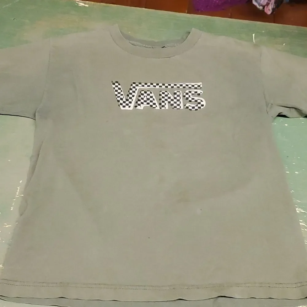 VANS GREY DENIM LOW TOP SKATEBOARDING‎ SHOES & TEE Y SZ 5, women's 6.5